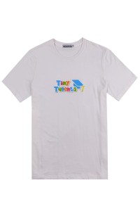 T1001 度身訂做T恤 淨色 寬鬆 印花圖案 幼兒英語 教育中心 T恤供應商     白色 團 服